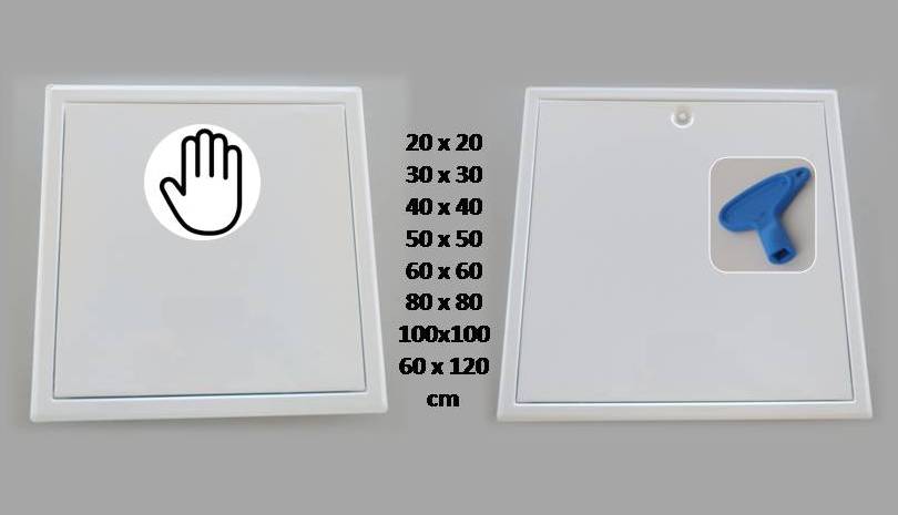 Trampilla de registro lacada en blanco con llave para pladur o yeso